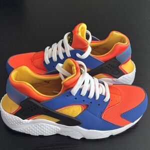 Nike Haurache Run Kids Sneakers - Vibrant Orange, Blue, Yellow
